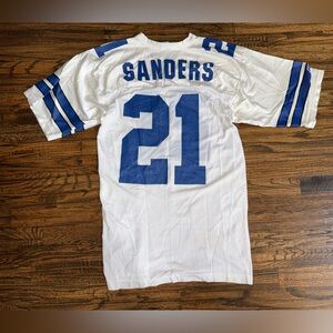 Vintage 90s Dallas Cowboys Russell Athletic White Jersey #21 Deion Sanders NFL